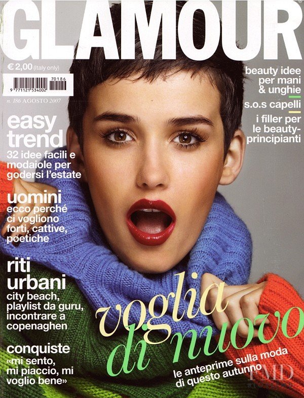 Andrea Abrego featured on the Glamour Italy cover from August 2007
