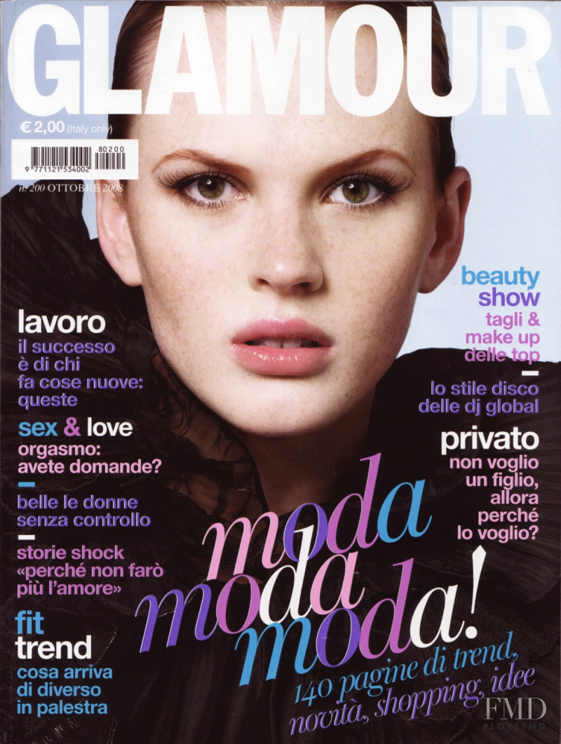 Anne Vyalitsyna featured on the Glamour Italy cover from October 2008