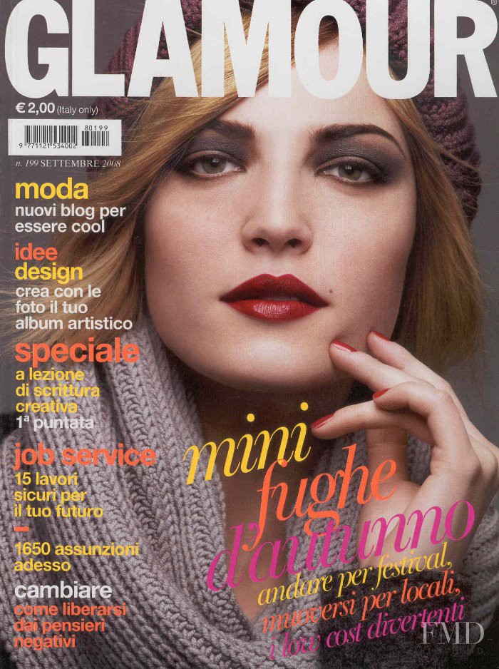 Barbara Berger featured on the Glamour Italy cover from September 2008