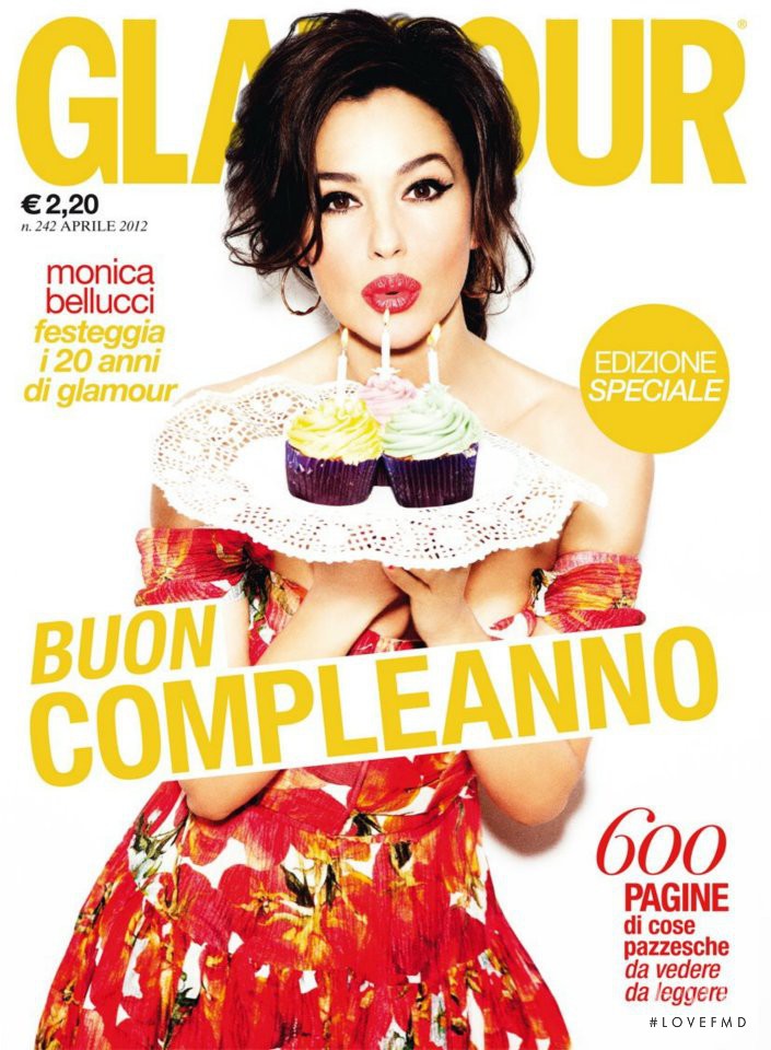 Monica Bellucci featured on the Glamour Italy cover from April 2012