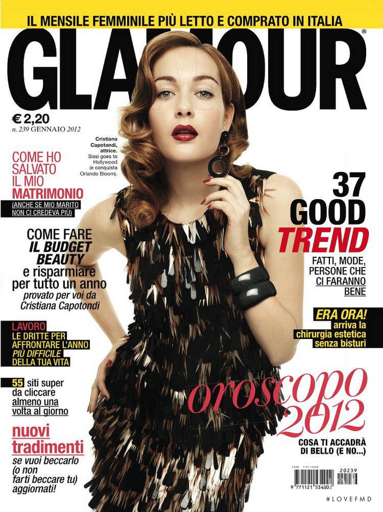 Cristiana Capotondi featured on the Glamour Italy cover from January 2012