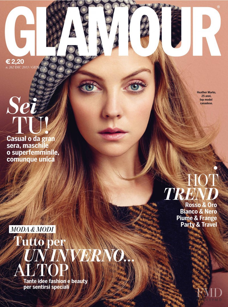 Heather Marks featured on the Glamour Italy cover from December 2013
