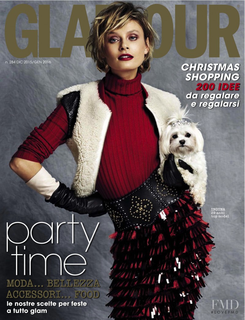 Inguna Butane featured on the Glamour Italy cover from December 2015