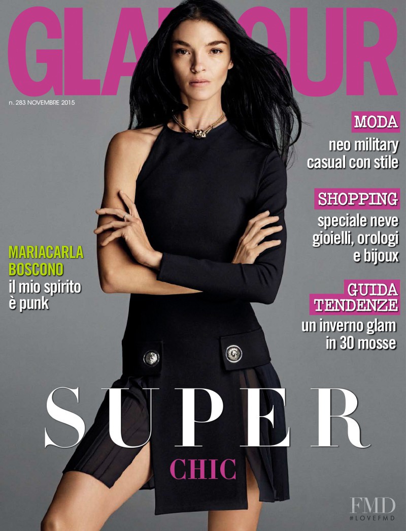 Mariacarla Boscono featured on the Glamour Italy cover from November 2015
