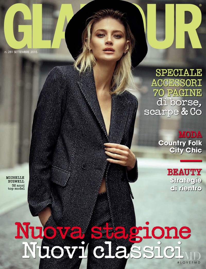 Michelle Buswell featured on the Glamour Italy cover from September 2015