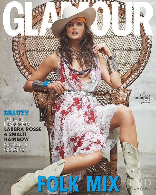 Zuzana Gregorova featured on the Glamour Italy cover from April 2018