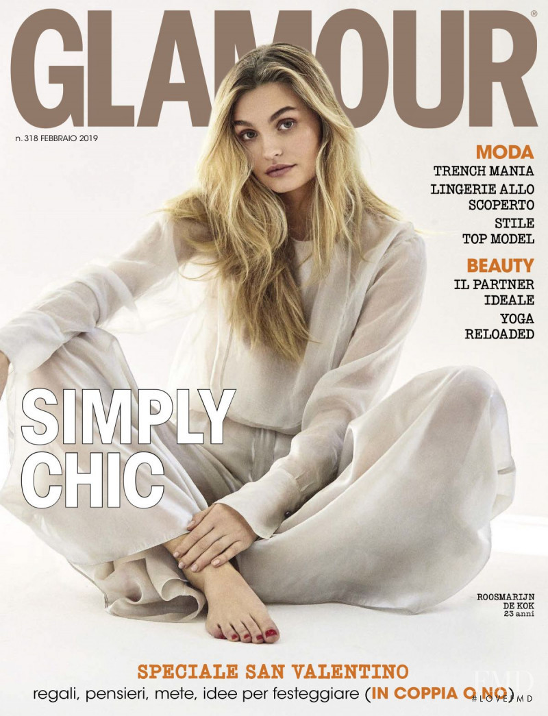 Roosmarijn de Kok featured on the Glamour Italy cover from February 2019