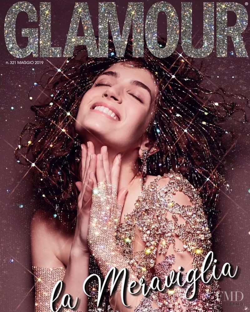 Greta Ferro featured on the Glamour Italy cover from May 2019