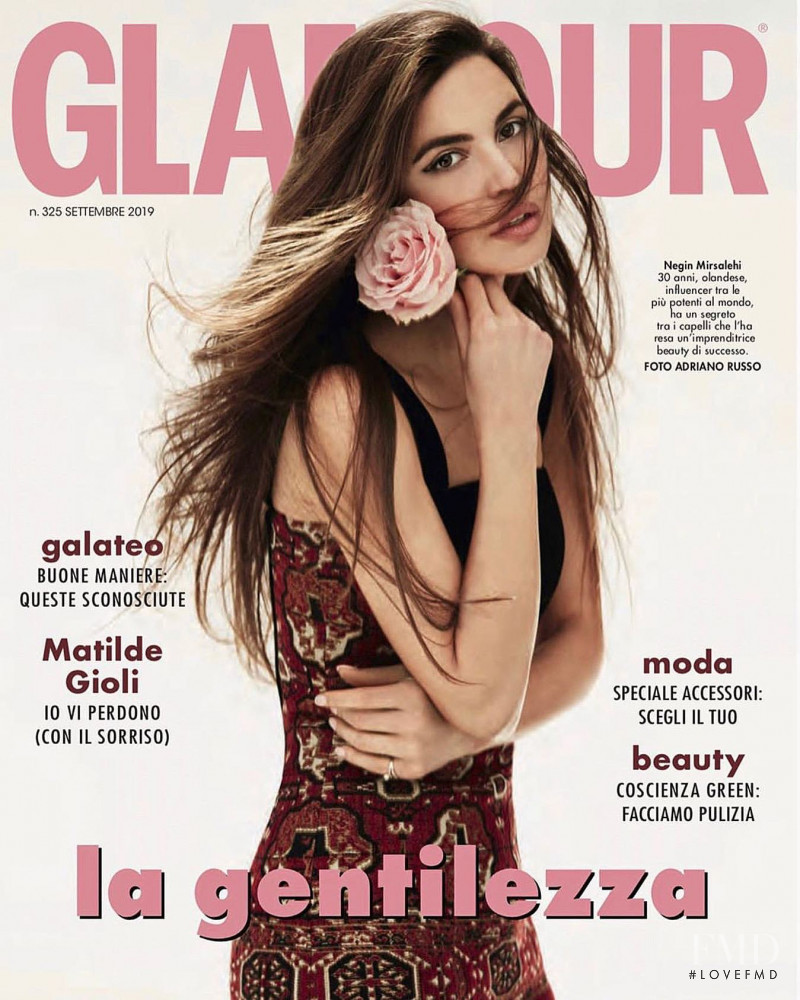 Negin Mirsalehi featured on the Glamour Italy cover from September 2019