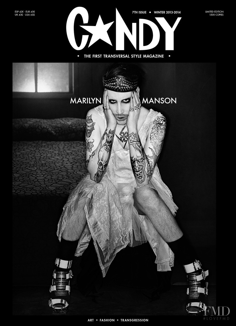 Marilyn Manson featured on the Candy cover from December 2013