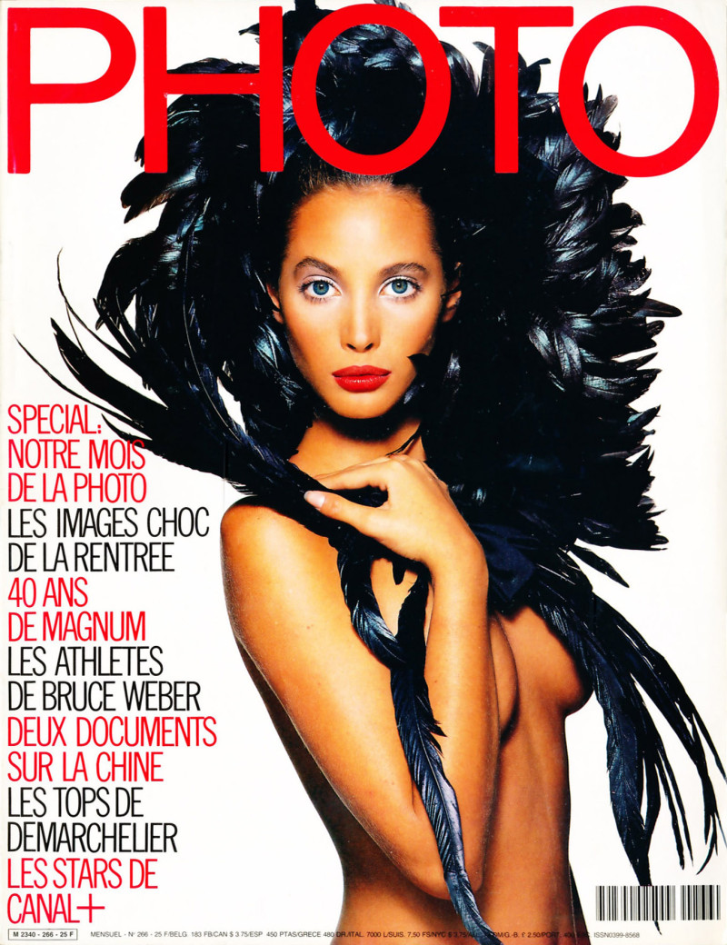 Christy Turlington featured on the Photo France cover from November 1989