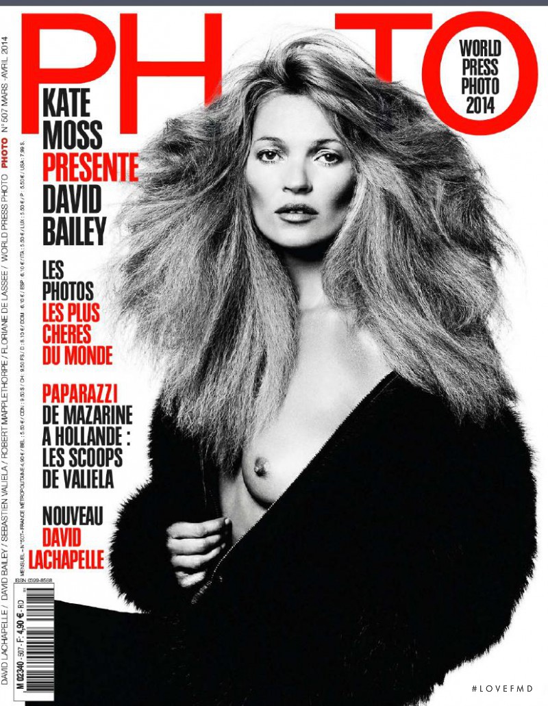 Kate Moss featured on the Photo France cover from April 2014