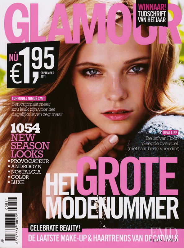 Nimuë Smit featured on the Glamour Netherlands cover from September 2011