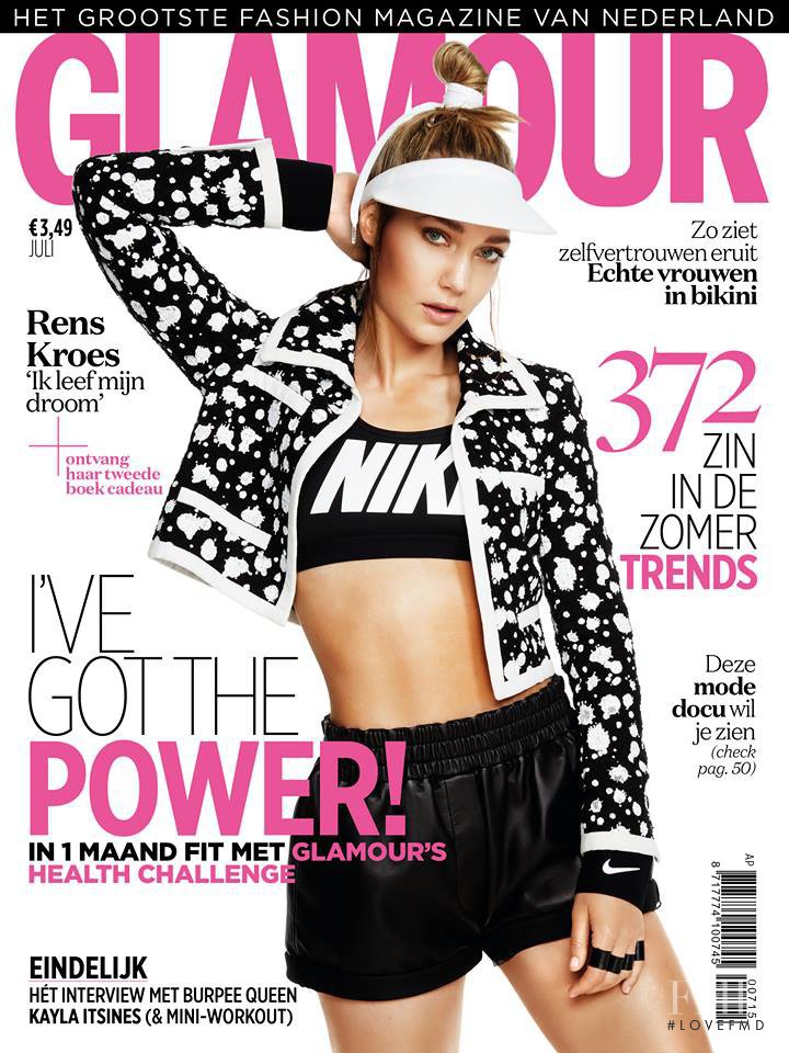 Rens Kroes featured on the Glamour Netherlands cover from July 2015