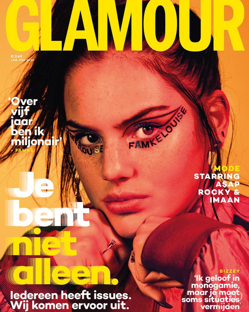 Famke Louise featured on the Glamour Netherlands cover from January 2019