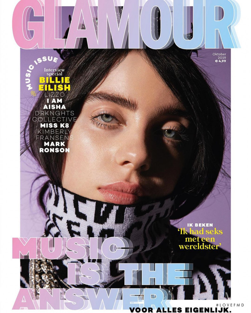 Billie Eilish featured on the Glamour Netherlands cover from October 2019