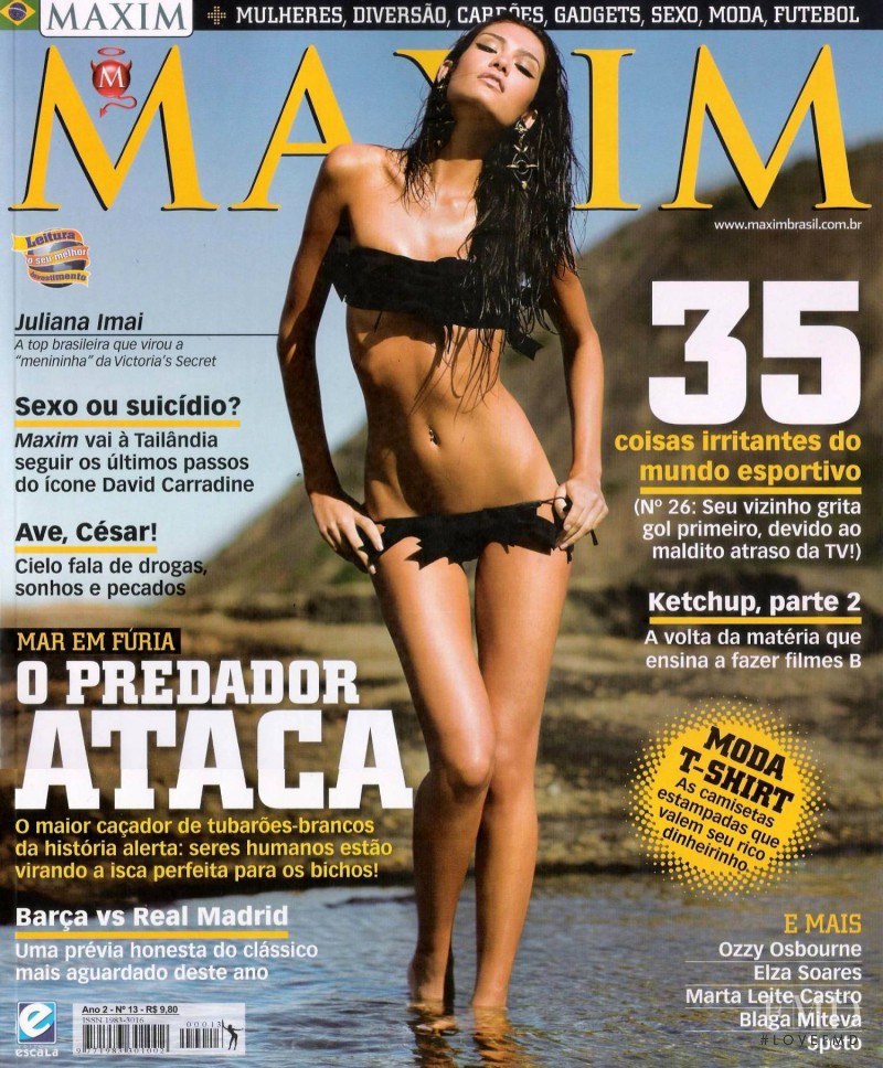 Juliana Imai featured on the Maxim Brazil cover from September 2009