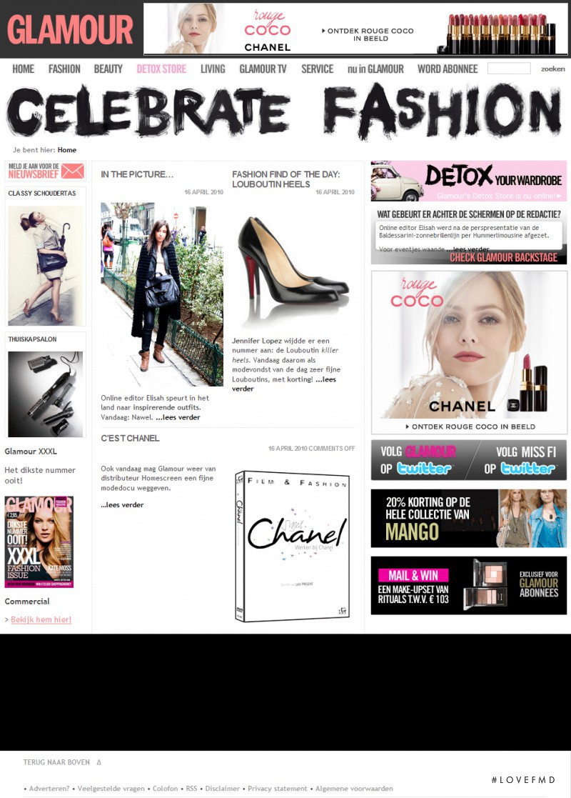  featured on the Glamour.nl screen from April 2010