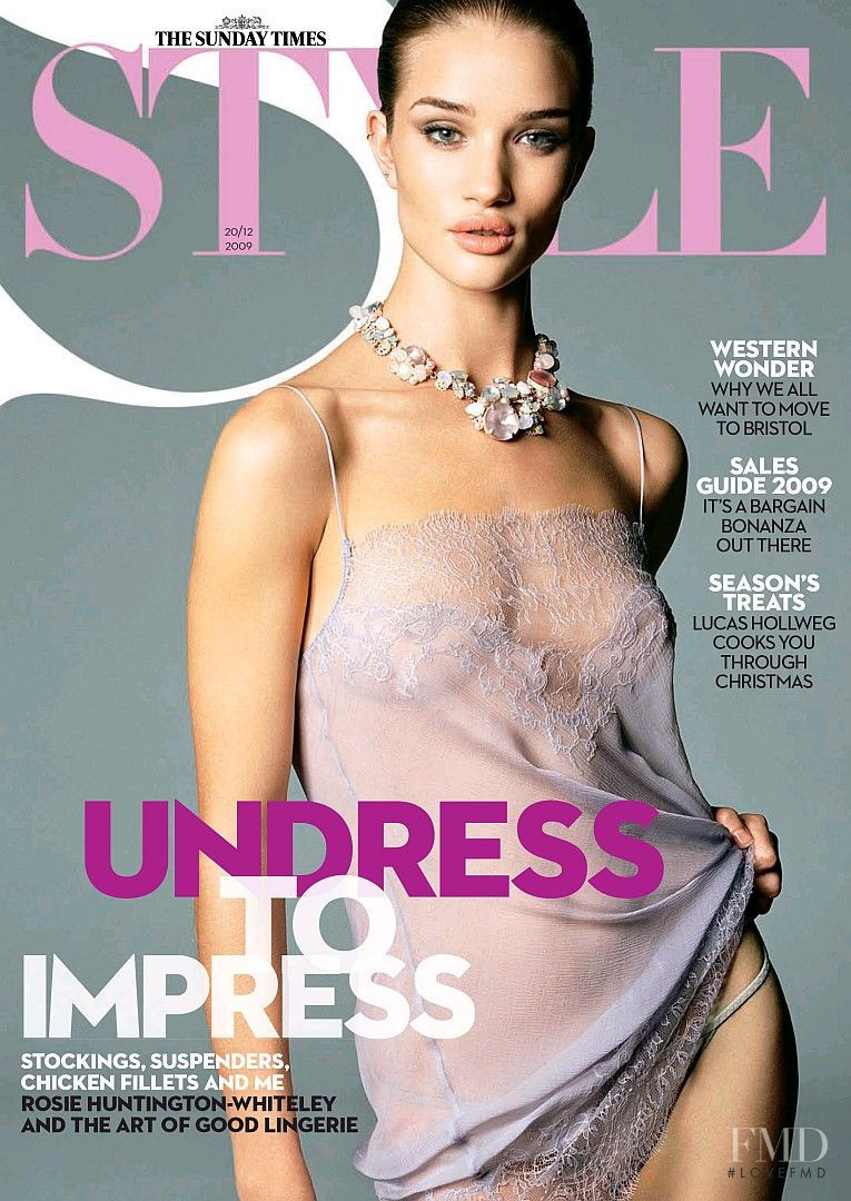 Rosie Huntington-Whiteley featured on the The Sunday Times Style cover from December 2009