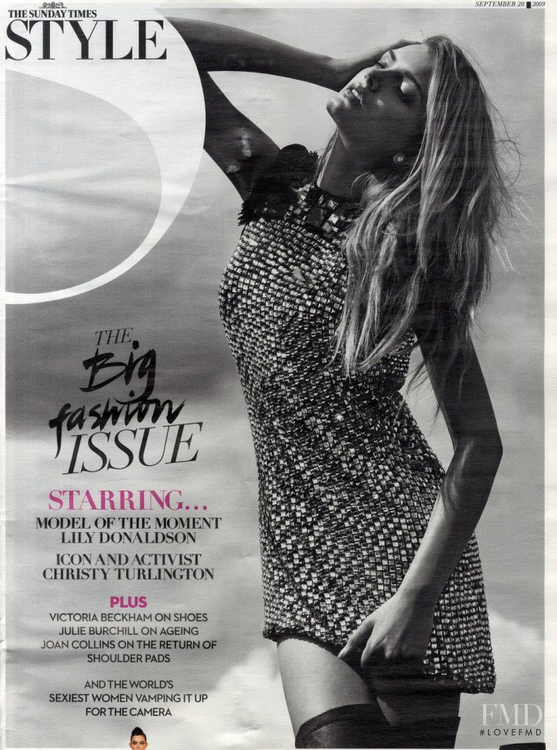 Lily Donaldson featured on the The Sunday Times Style cover from September 2009