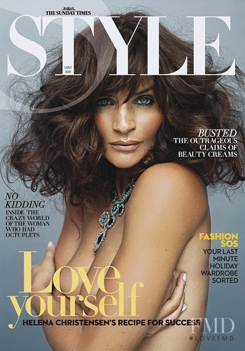 Helena Christensen featured on the The Sunday Times Style cover from July 2011