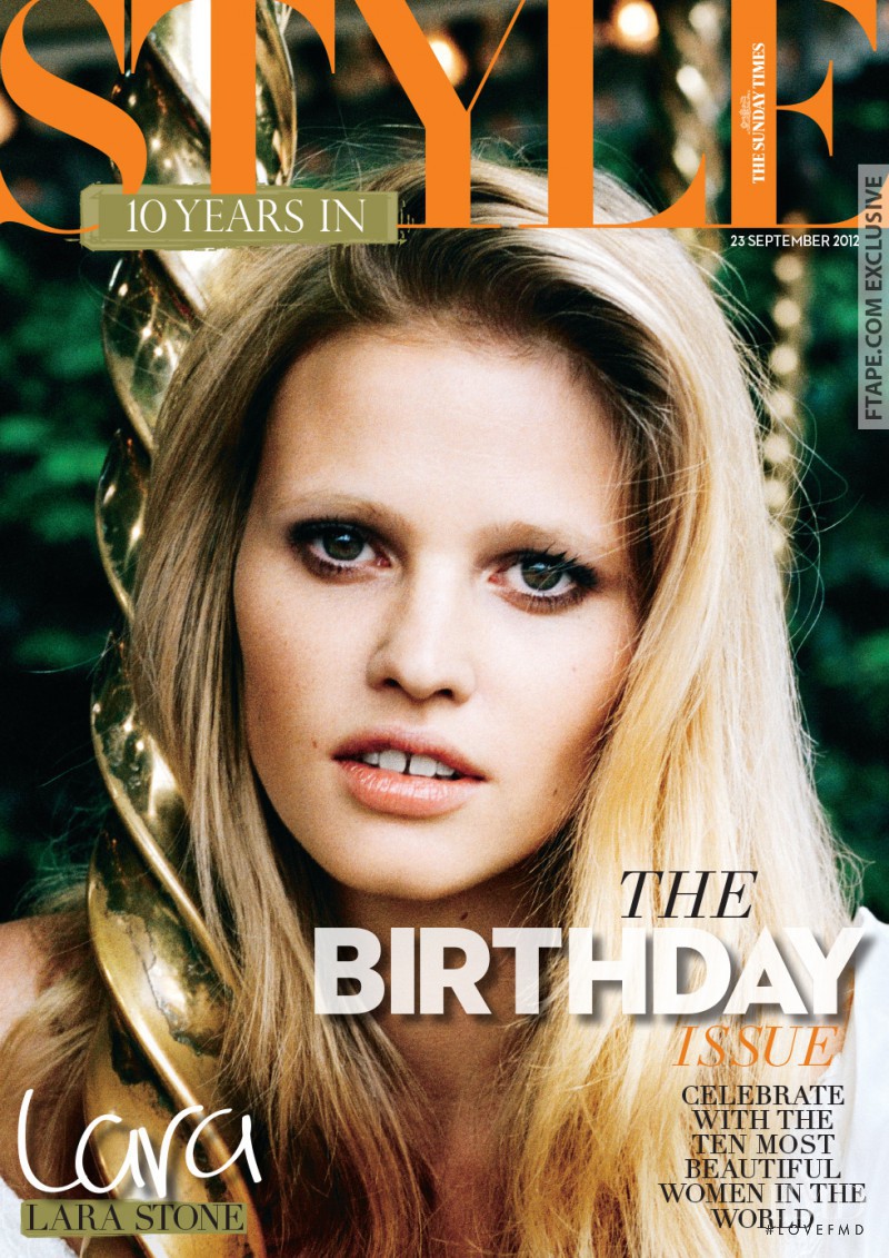 Lara Stone featured on the The Sunday Times Style cover from September 2012