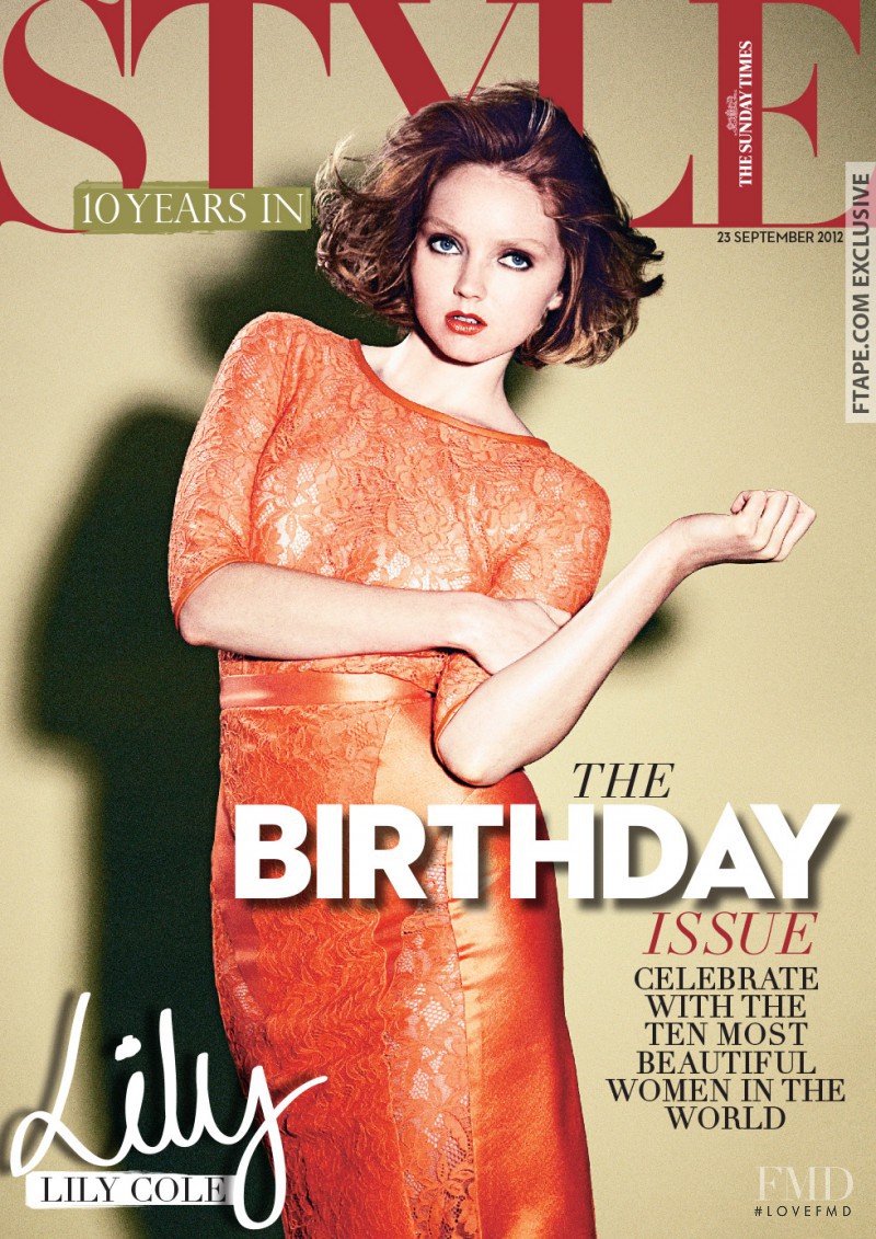 Lily Cole featured on the The Sunday Times Style cover from September 2012