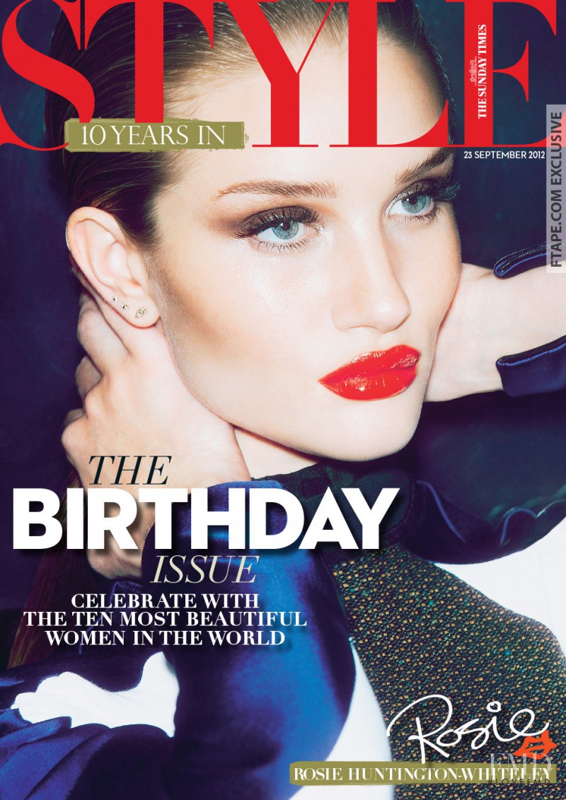 Rosie Huntington-Whiteley featured on the The Sunday Times Style cover from September 2012