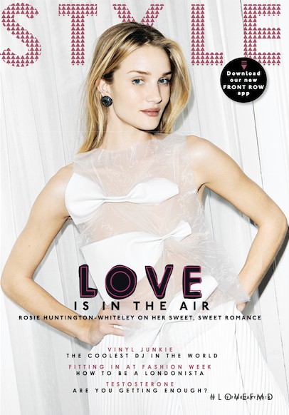 Rosie Huntington-Whiteley featured on the The Sunday Times Style cover from February 2014