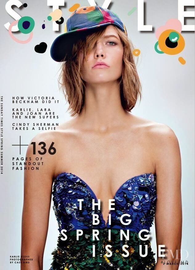 Karlie Kloss featured on the The Sunday Times Style cover from March 2014
