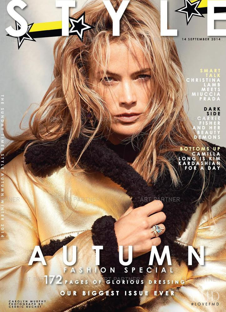 Carolyn Murphy featured on the The Sunday Times Style cover from September 2014