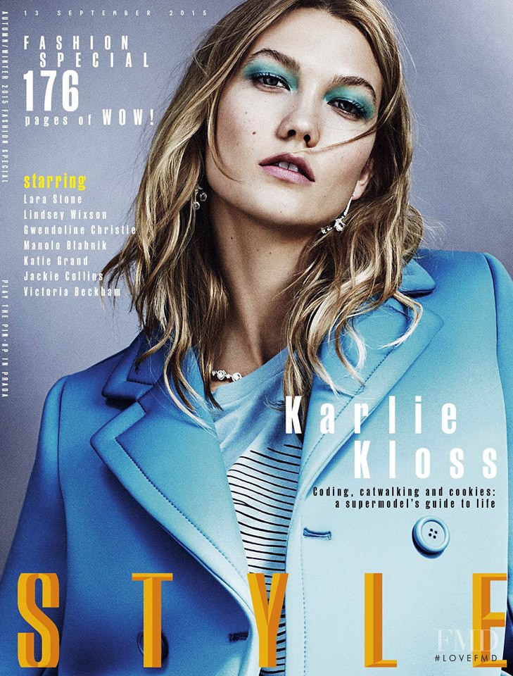 Karlie Kloss featured on the The Sunday Times Style cover from September 2015