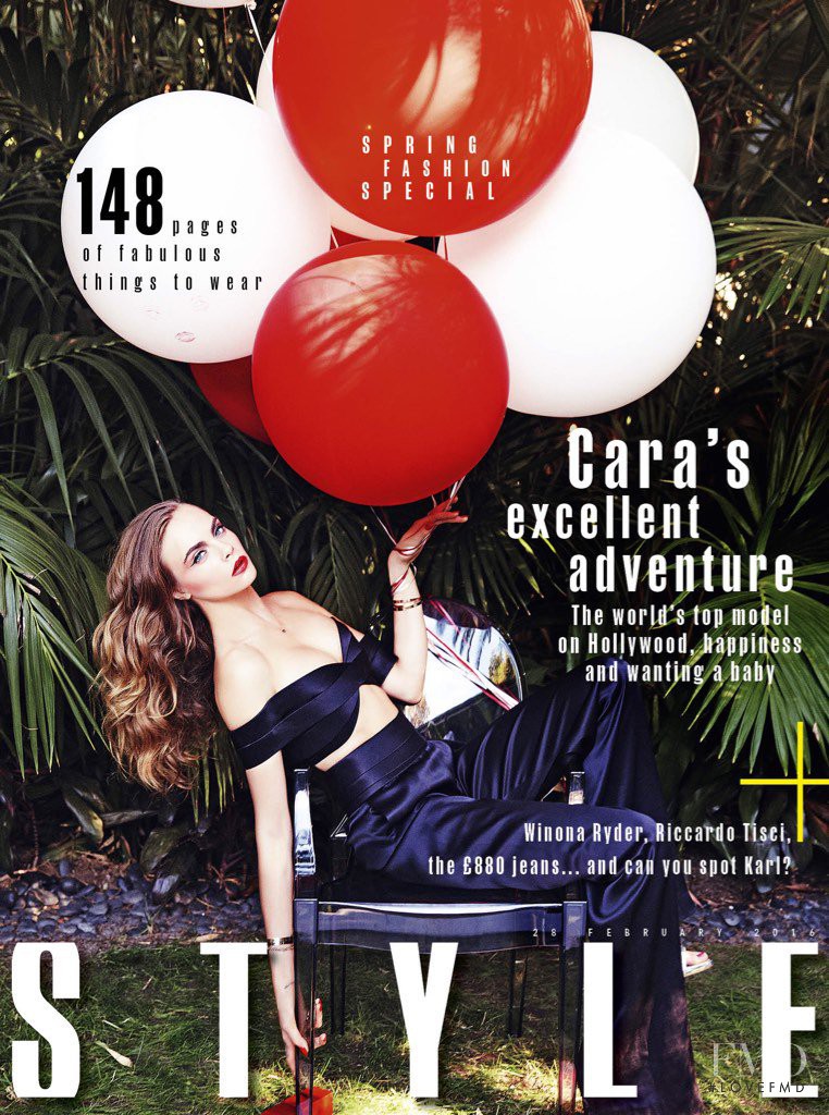 Cara Delevingne featured on the The Sunday Times Style cover from February 2016