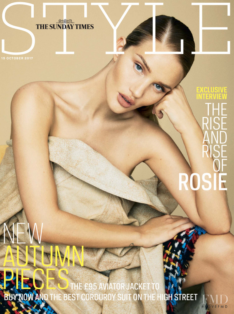 Rosie Huntington-Whiteley featured on the The Sunday Times Style cover from October 2017
