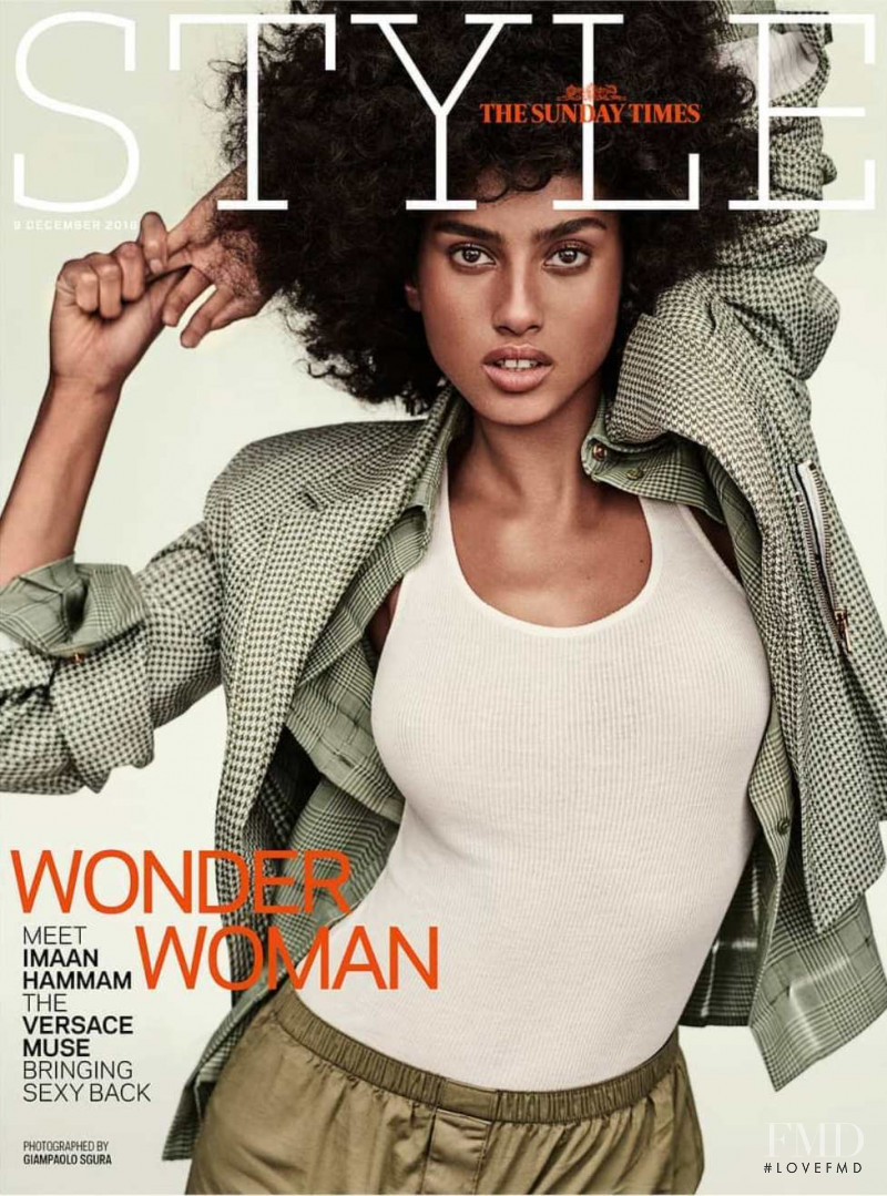 Imaan Hammam featured on the The Sunday Times Style cover from December 2018