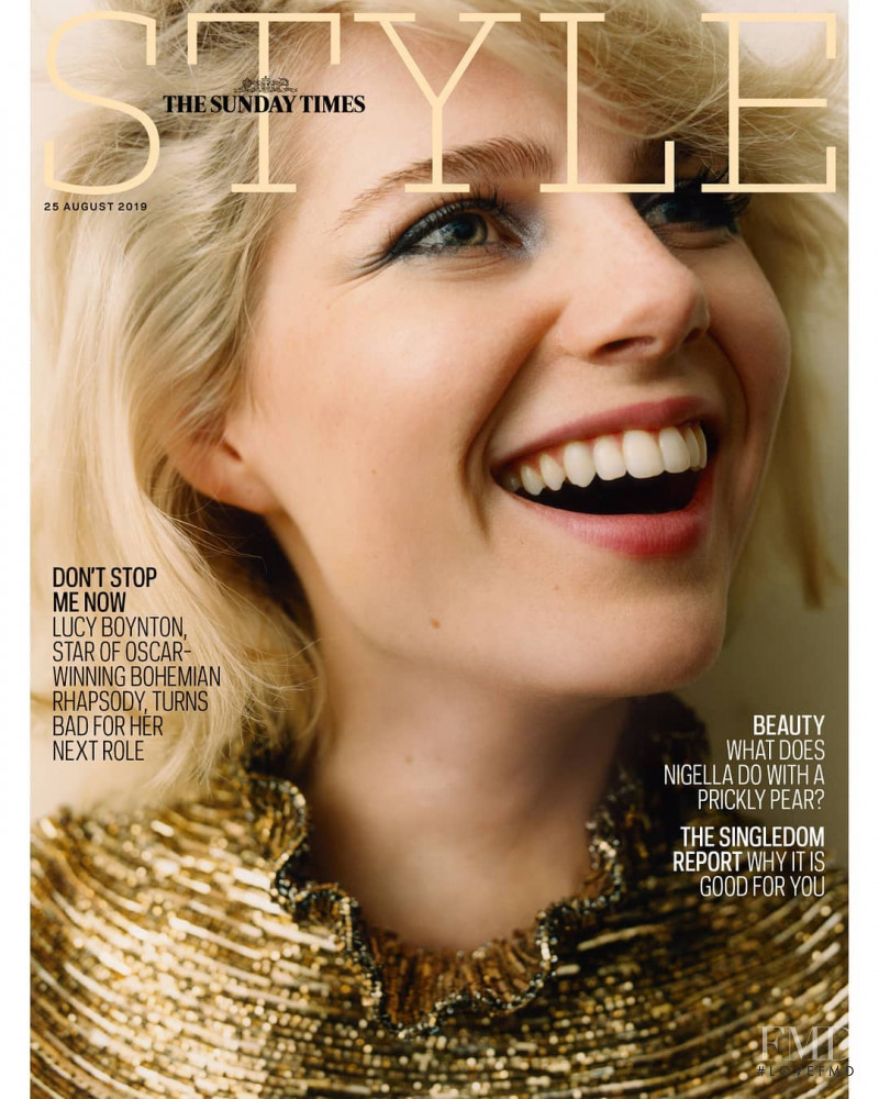 Lucy Boynton featured on the The Sunday Times Style cover from August 2019