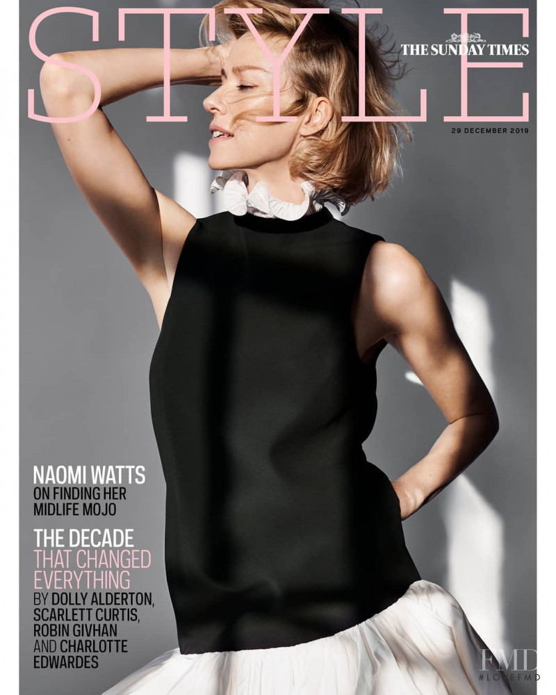 Naomi Watts featured on the The Sunday Times Style cover from December 2019