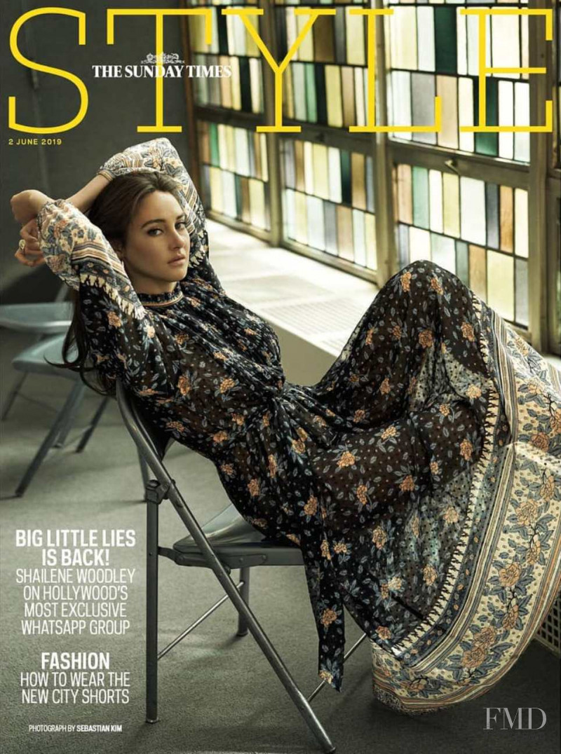 Shailene Woodley featured on the The Sunday Times Style cover from June 2019