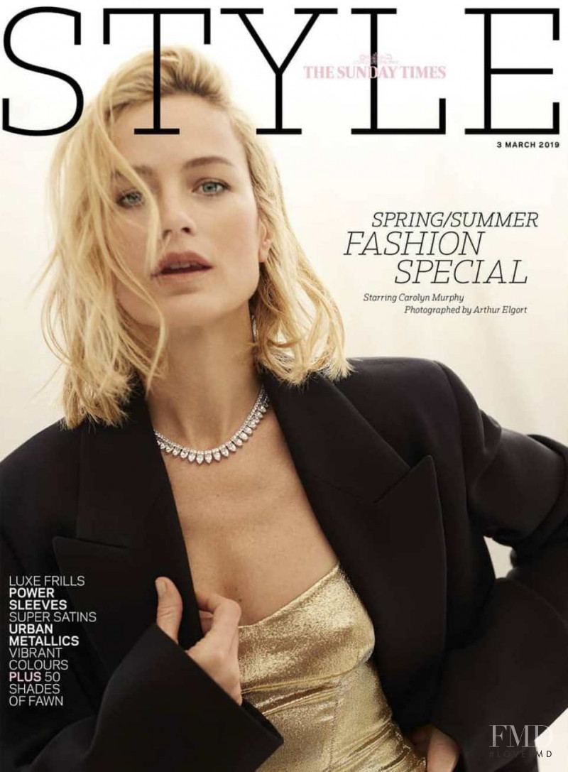 Carolyn Murphy featured on the The Sunday Times Style cover from March 2019