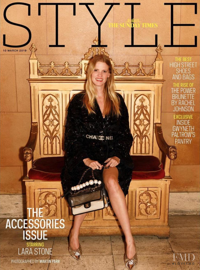 Lara Stone featured on the The Sunday Times Style cover from March 2019