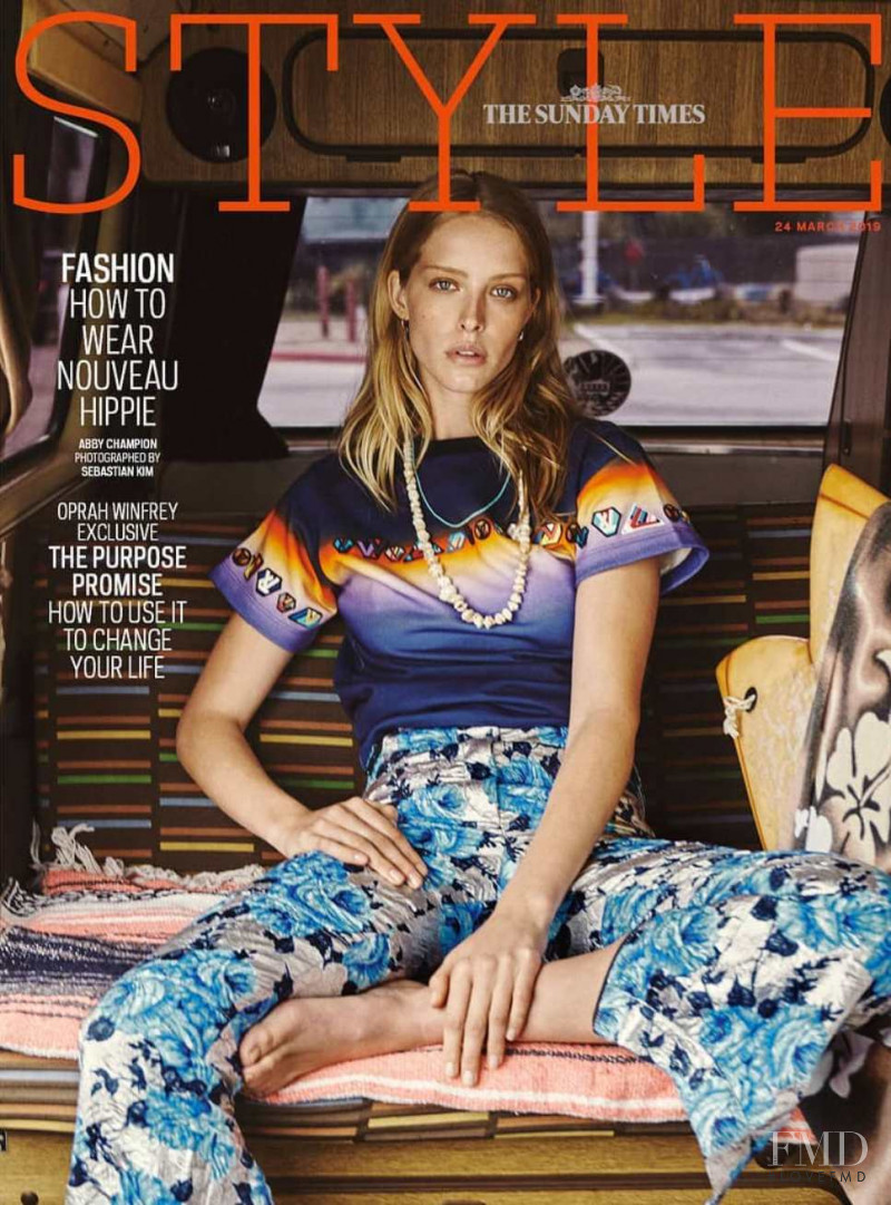 Abby Champion featured on the The Sunday Times Style cover from March 2019