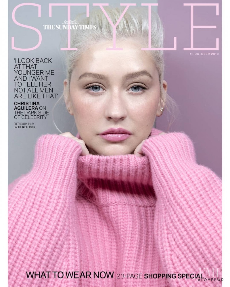 Christina Aguilera featured on the The Sunday Times Style cover from October 2019