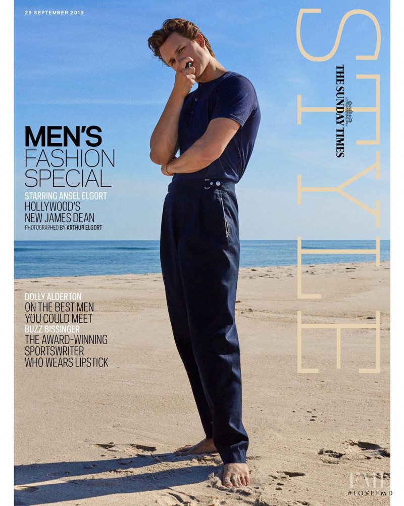 Ansel Elgort featured on the The Sunday Times Style cover from September 2019