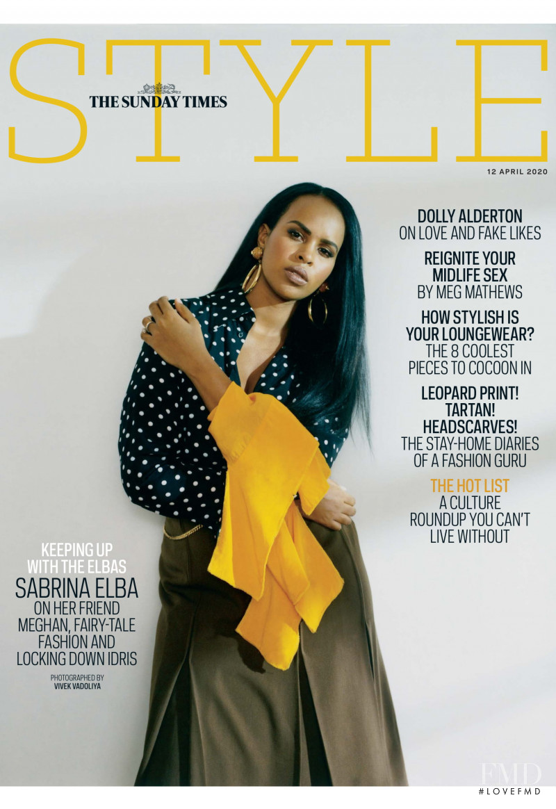 Sabrina Elba featured on the The Sunday Times Style cover from April 2020