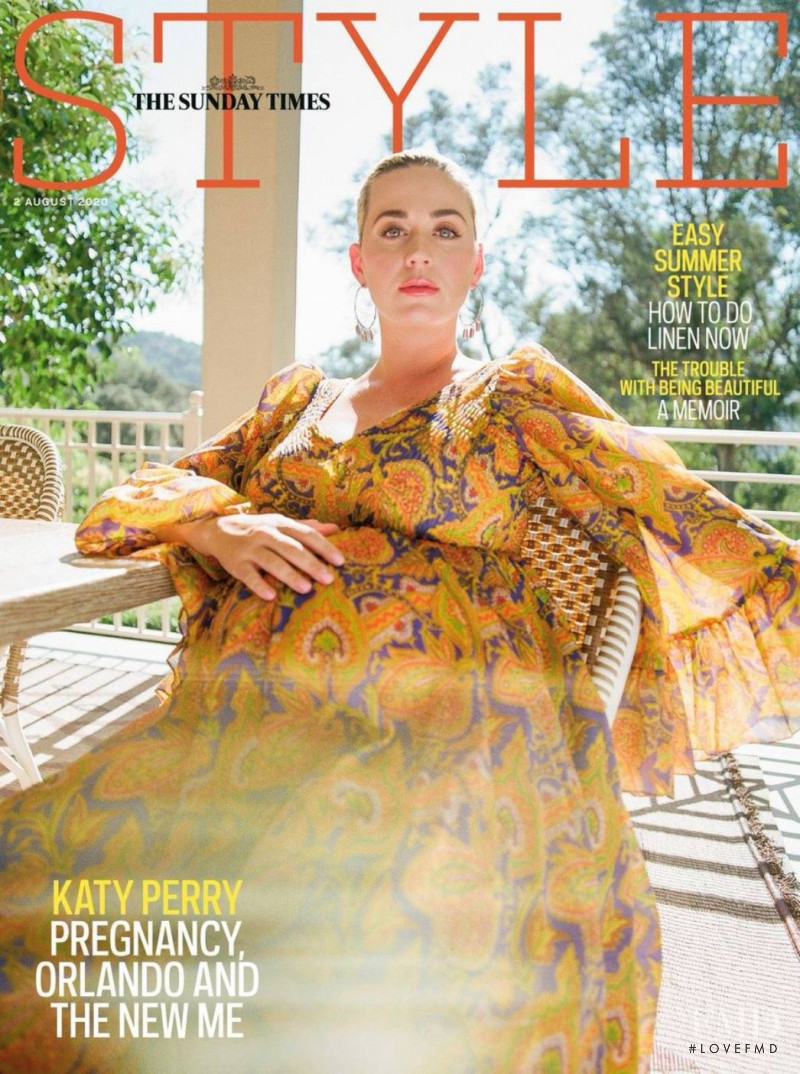 Katy Perry featured on the The Sunday Times Style cover from August 2020