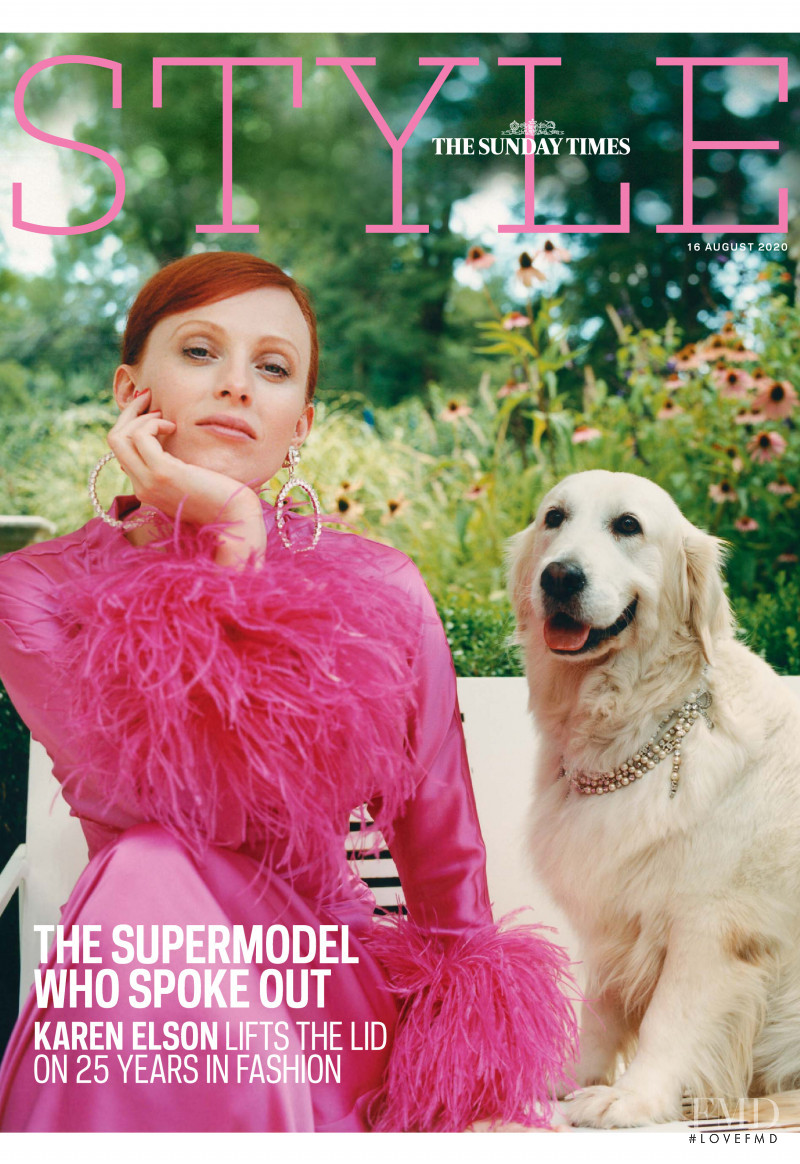 Karen Elson featured on the The Sunday Times Style cover from August 2020