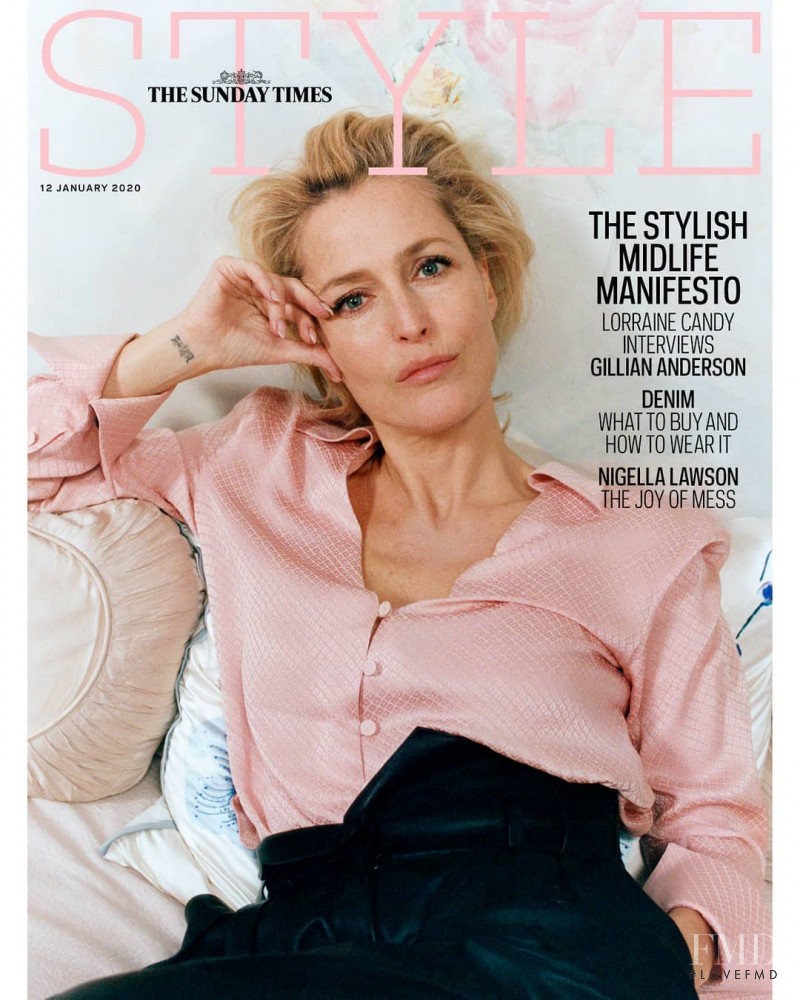 Gillian Anderson featured on the The Sunday Times Style cover from January 2020