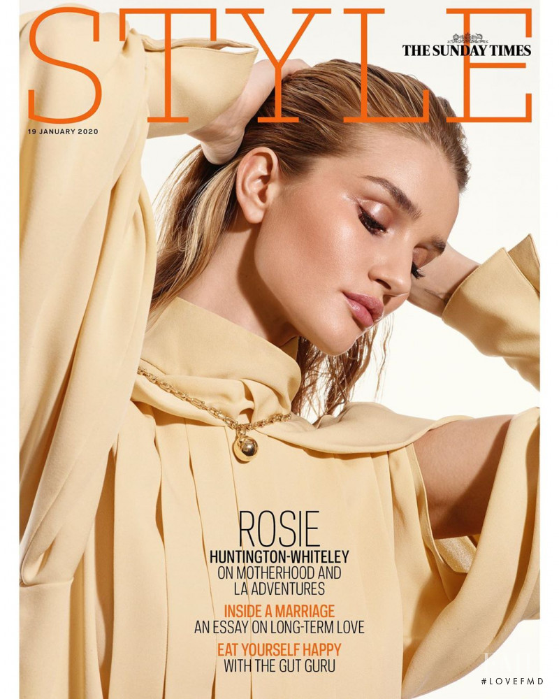 Rosie Huntington-Whiteley featured on the The Sunday Times Style cover from January 2020
