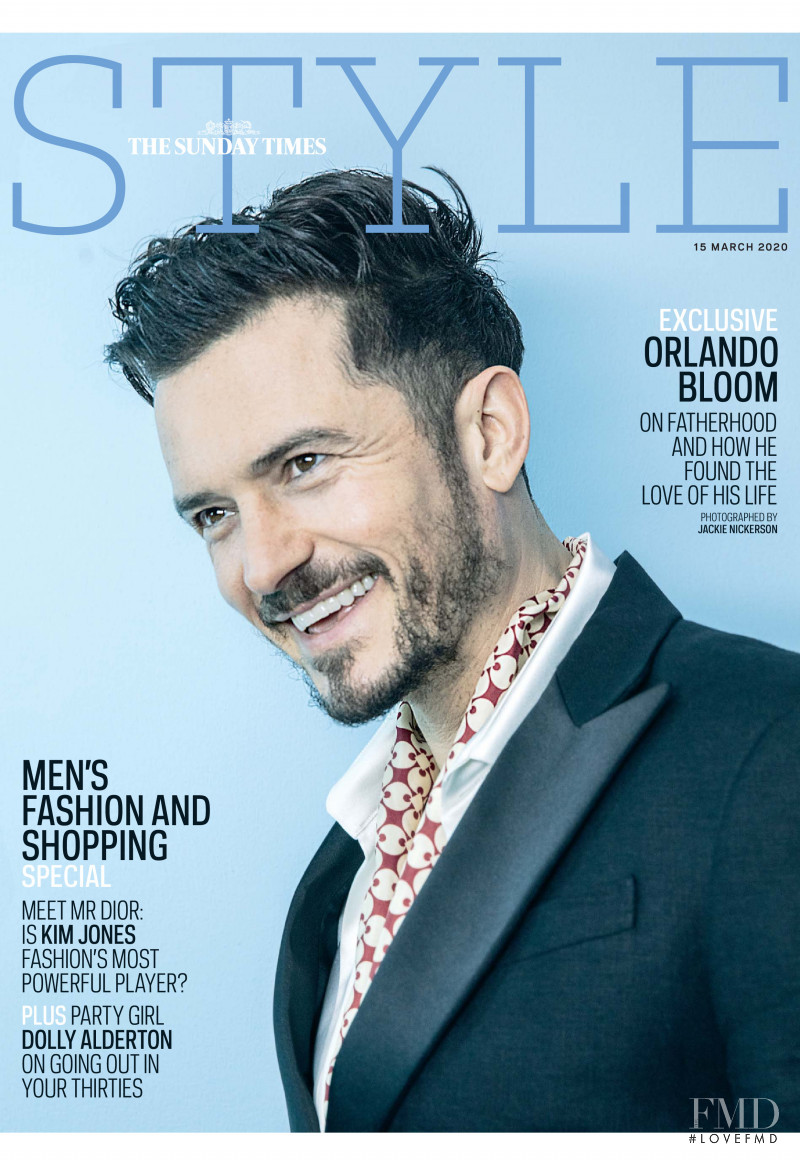 Orlando Bloom featured on the The Sunday Times Style cover from March 2020