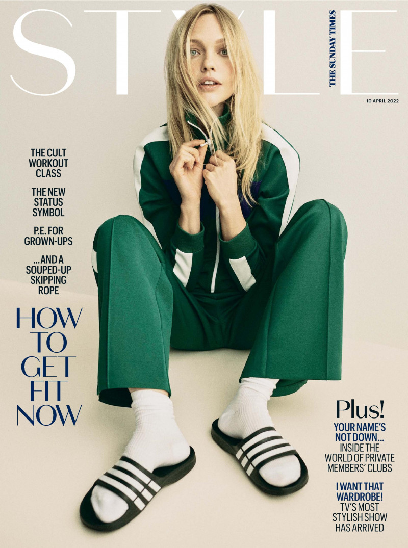 Sasha Pivovarova featured on the The Sunday Times Style cover from April 2022